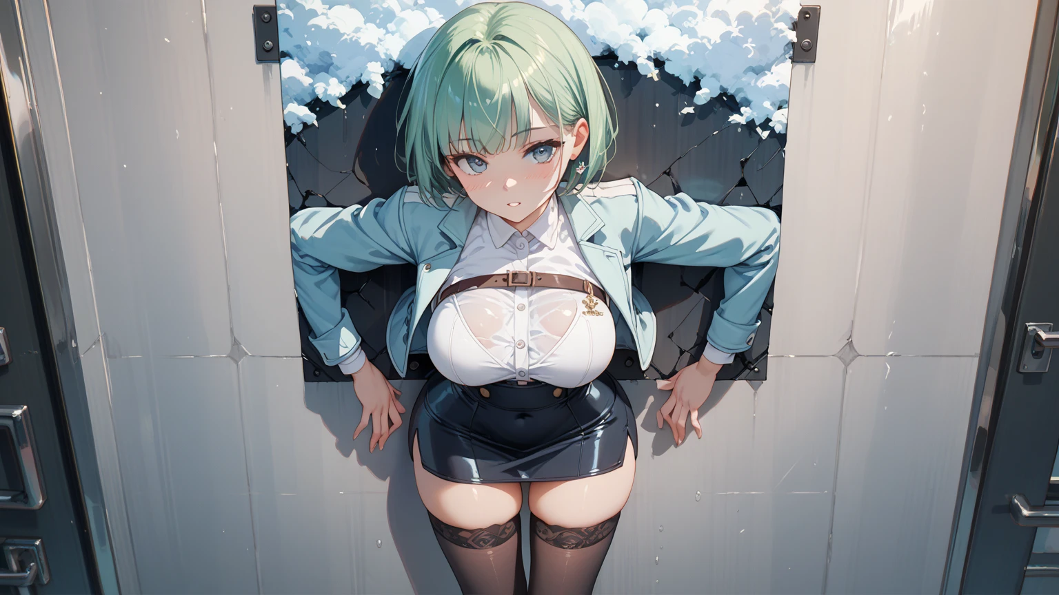 (Original Character、Unity 16K Wallpaper, Masterpiece, Best Quality, Ultra-Detailed, Extremely Detailed, Caustics, Cinematic Lighting, Detailed, Beautiful Detailed Eyes), Ultra High Resolution, fine skin, (busy train、strong light,30 years old,flasher、cryingtears、showing panties)、(brighten the subject、underwear:1.2)、cleavage