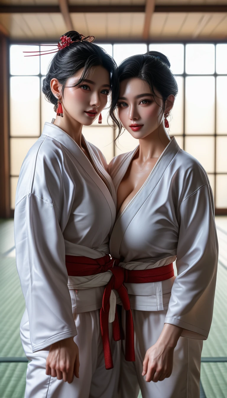 (White and vivid colors, pointed Red, back lighting), (sexy Japanese junior idol), ((face variations)), portrayed in the best quality and high resolution. The image should be ultra-detailed, realistic, and photorealistic with a touch of rawness. The lighting should be emphasized to bring out the details of the face. The medium can be a combination of photography and concept art. The color tone should be vibrant and vivid, enhancing the overall visual impact.