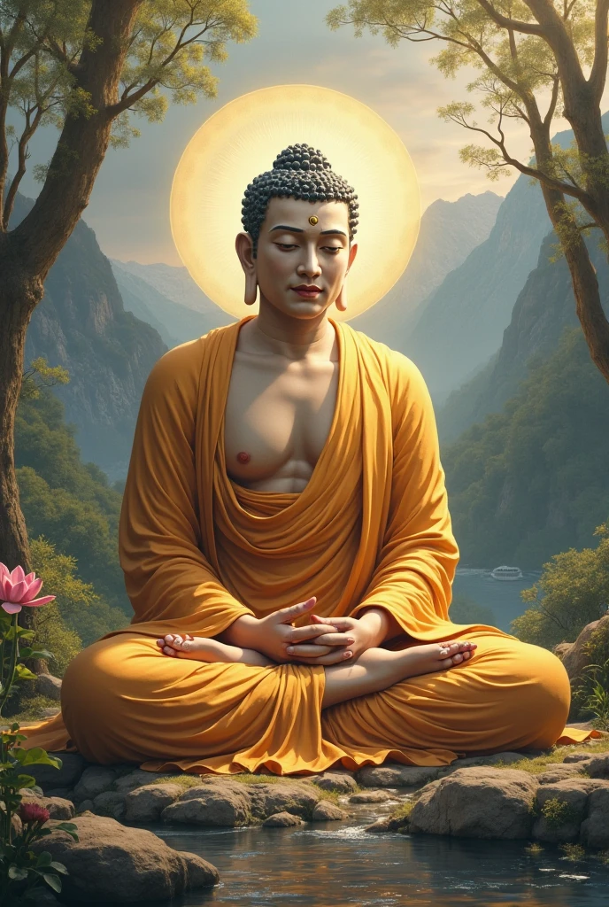 Gautam buddha image in Indian 2k regulation in natural background 