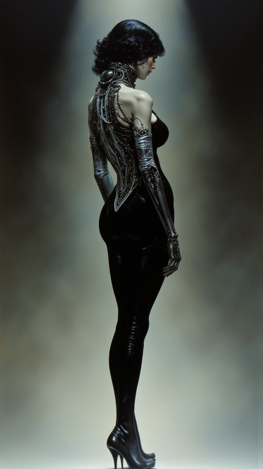 Gargoyle, Gothic, nightmare, full body, attack pose, H. R. Giger, xenomorph, high detail, gothic art, hyperrealism, looking at the camera, ray gods, ray tracing, backlighting, film grain, UHD, masterpiece, anatomically correct, textured leather, super detail, high details, 8k, best quality, award-winning