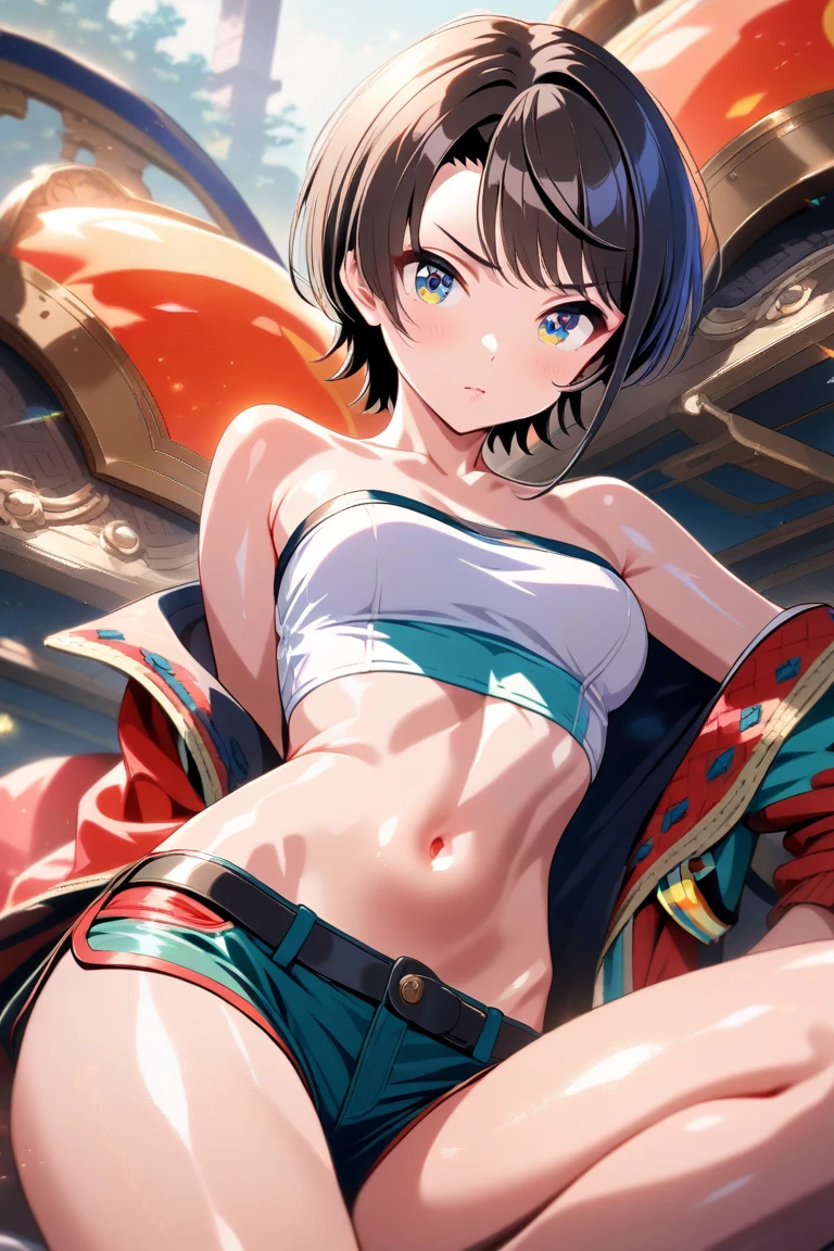 jump headset nudist、Torn clothes are scattered around、Unstable buoyancy sandstorm、amazing dynamism、great angle、