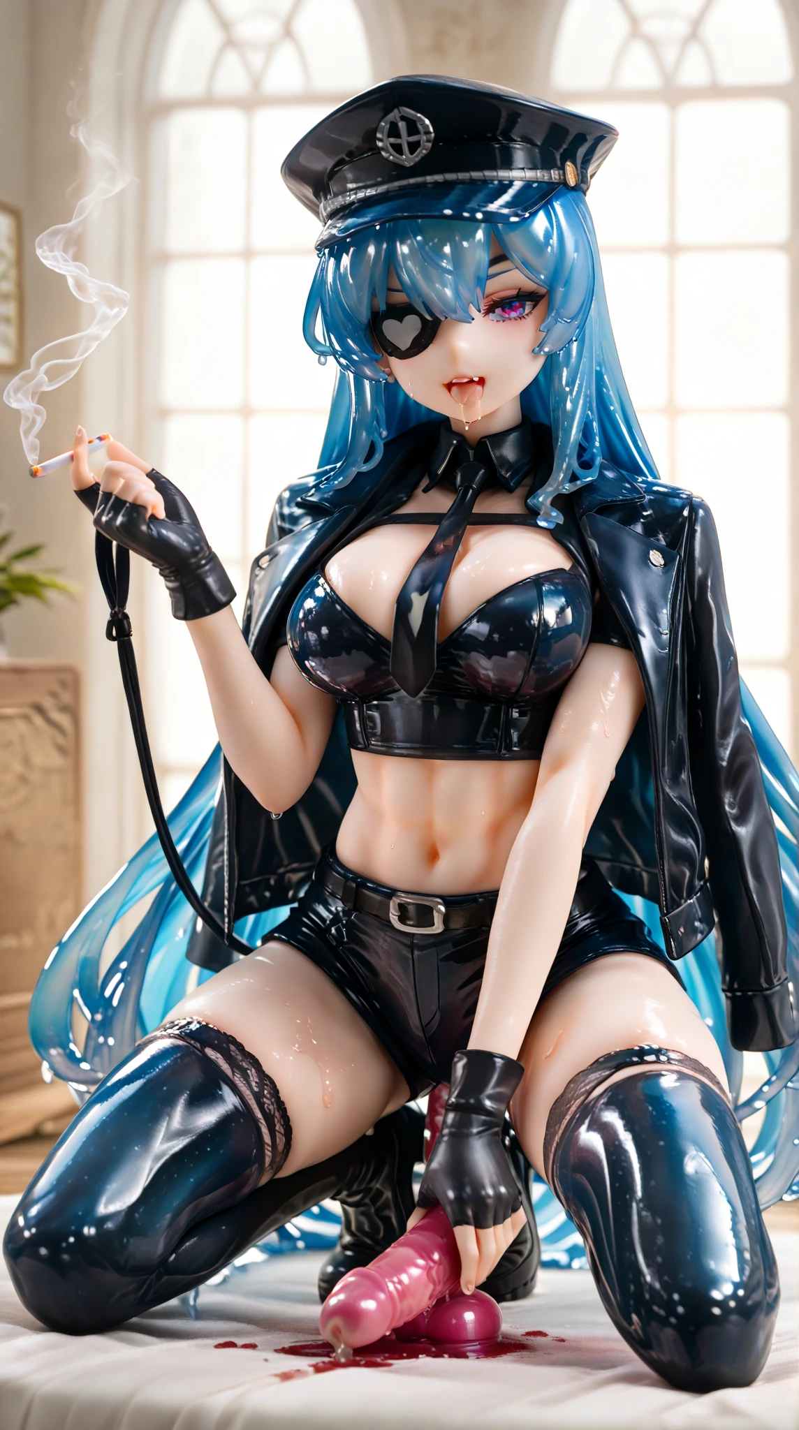Sexy brown skin Azur Lane waifu, mega large breasts, curvy and super thick, six pack abs, strapped down in a torture chair, torture machine, chains, trapped, in a basement, held hostage, torture, electric chair, sad and crying, scared, peeing on herself, kidnapped, tight black micro bikini exposing her breasts, camel toe, diamond jewelry, Harajuku girl makeup, sexy breast indentation, aroused, sfw, one girl, solo, perfect body, perfect face, perfect hands, perfect fingers, perfect lips, perfect eyes, perfect background, perfect vibe, professional quality, 8k, perfect photography, highest resolution, 8k, ray tracing, perfect volumetric lighting, hight quality octane render, high quality vector, ultra detailed, SAW movie scene, torture room, clear skin, minimalist background, perfect skin, no abberations