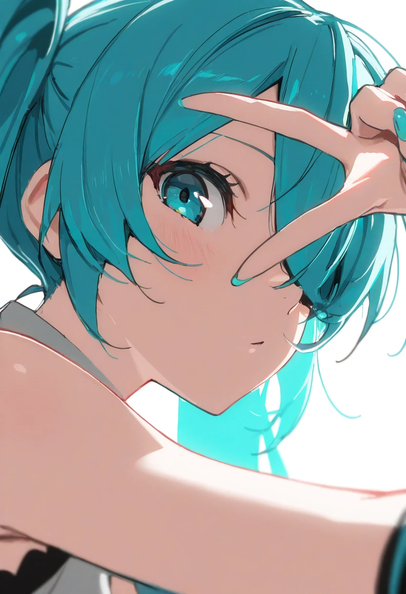 (masterpiece, best quality:1.2), 1girl, solo,standing, ((( small chest))),
((long ponytail turquoise hair))), (((red robbin in ponytail))), ((red eyes))), nsfw, nude, ( black pantihose),(turquoise highheels)