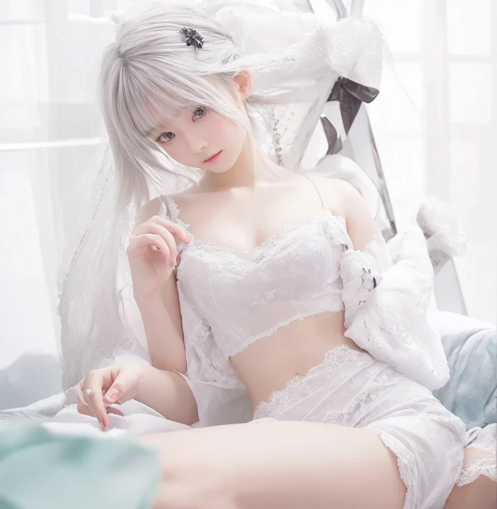 Palace of Heaven,White goddess blue eyes in human shape、beautiful body of a flower of a very attractive age with white pubic hair,,,,,,,White underwear,short-hair,A smile,,Skinny Legs,Sleeping in a curtain bed,Seeking Love in Bed,