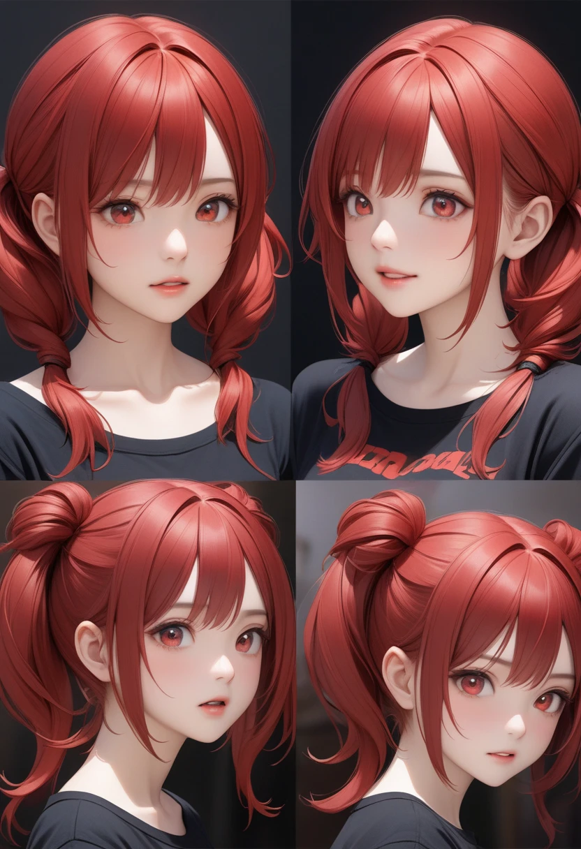 anime girl with red hair and black top posing for a picture, range murata and artgerm, anime style character, realistic anime artstyle, official character art, realistic anime art style, detailed anime character art, cushart krenz key art feminine, persona 5 art style wlop, ig model | artgerm, lois van baarle and rossdraws