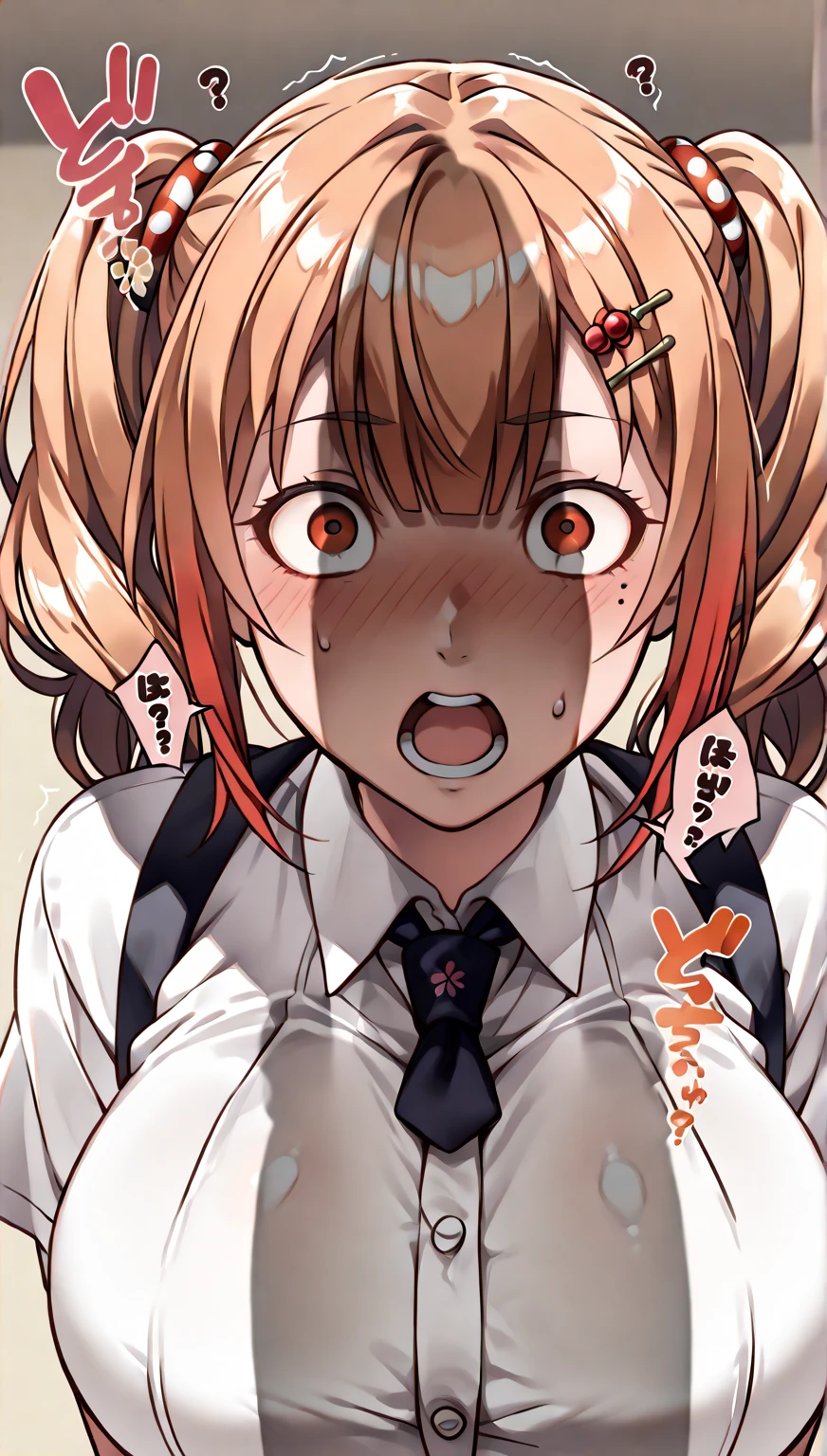 nsfw:1.2,prison,blonde,Braid,blue eyes,Big Breasts,blush,Sweat,Sloppy face,((Hanging eyes、Sailor suit、Torn clothes:1.5、Big Mouth、tooth))、(Himiko Toga),barefoot,Face down,Lying down,Sticking out tongue,saliva,looks happy,tickle,joy,shy,tears,Ahegao:1.5,Overflowing Sex Fluids、((vagina、SEX、1 Strong Man))、Large penis insertion、Dynamic pose、Roll one&#39;s eyes、Nipple protrusionissionary position, spread legs:1.5, legs up:1.2))、bangs、((Lying on your back:1.5))、Hair pulling:1.2、Hair being grabbed:1.5、Saliva:1.5、((bra lift:1.5))