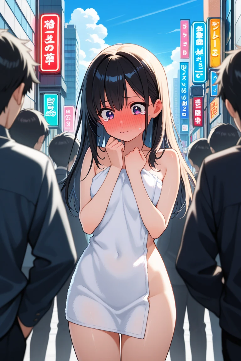 an 18 year old girl and a 18 year old boy with a enormous hard penis in a crowded party, outdoors at night, wearing white ankle socks, not wearing any shoes, standing in the middle of the crowd, full body view, add a lot of people partying, BREAK (completely nude:1.2), (naked:1.2), BREAK add a lot of people, long distance shot, mouth open, shocked