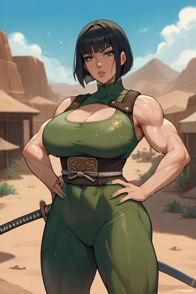 (high resolution, pixel perfect, gorgeous illustrations), (hyper quality, muste piece, etheric: 1.4), ((1girl)), (((nsfw))), (((((topless))))), (((((stand,open legs))))), (((((breast squeeze))))), (((((pussy))))), (((((pubic hair))))), ((tattoo)), ((mature woman)), cool atmosphere, (((((very short hair))))), yellow eyes, ((((aroused)))), (((blush))), (((((((muscular))))))), ((thick thighs)), (((wide hips))), ((Big breasts that are about to burst)), fighter, (((woman))), ((((wh_chi_armor)))), lewd woman, (shiny skin), sweat, simple background,