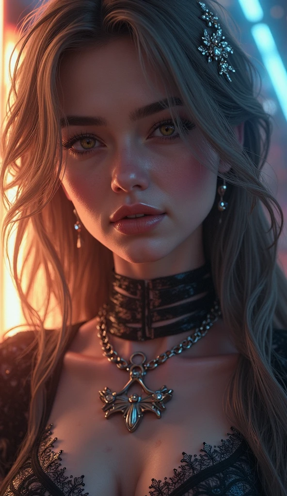 (highest quality,8K,ultra-detailed,HDR:1.2),3D animation,romantic interlude amidst technological wonders, Anjali,impressive surroundings,beautiful detailed eyes,beautiful detailed lips,extremely detailed eyes and face,longeyelashes,realistic-romantic lighting,vivid colors,bokeh
