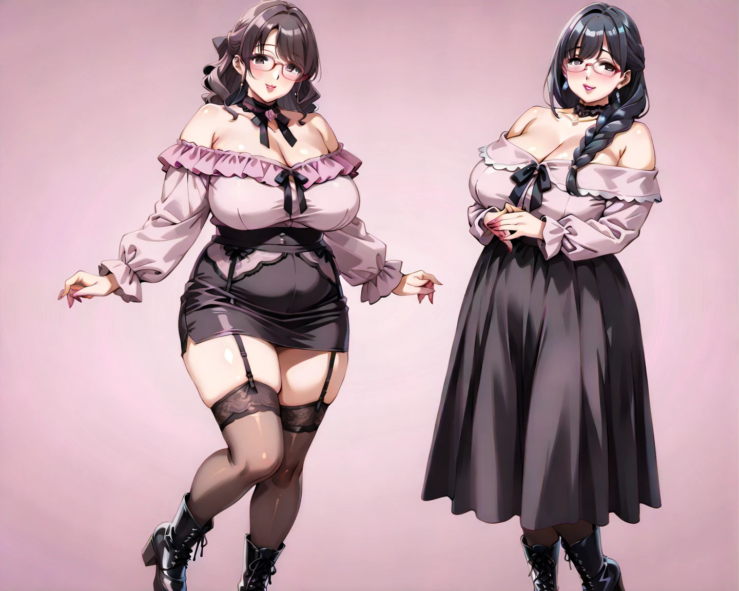 girl, solo, full body, from head to toe, sitting on the chair, (Huge_Breasts:1.3),
1woman, reference sheet, matching outfit, (fantasy character design, front, back, sides, left, right, up, down,
sushang, dress, twin tail hair, twin tail, brown hair, cleavage, short skirt, sexy pose, pose, sexy