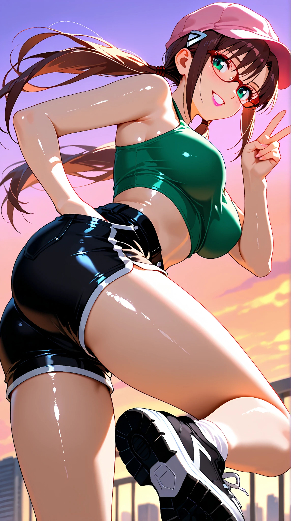 sexy cute beautiful Riley Reid as sexy volleyball player smiling, ((((huge ASS)))), (((slim thick))), (((skinny))), ((((ultra-detailed)))), (((photorealistic))), 8k, (green eyes), (cat eye make up), (curvy accentuated booty)