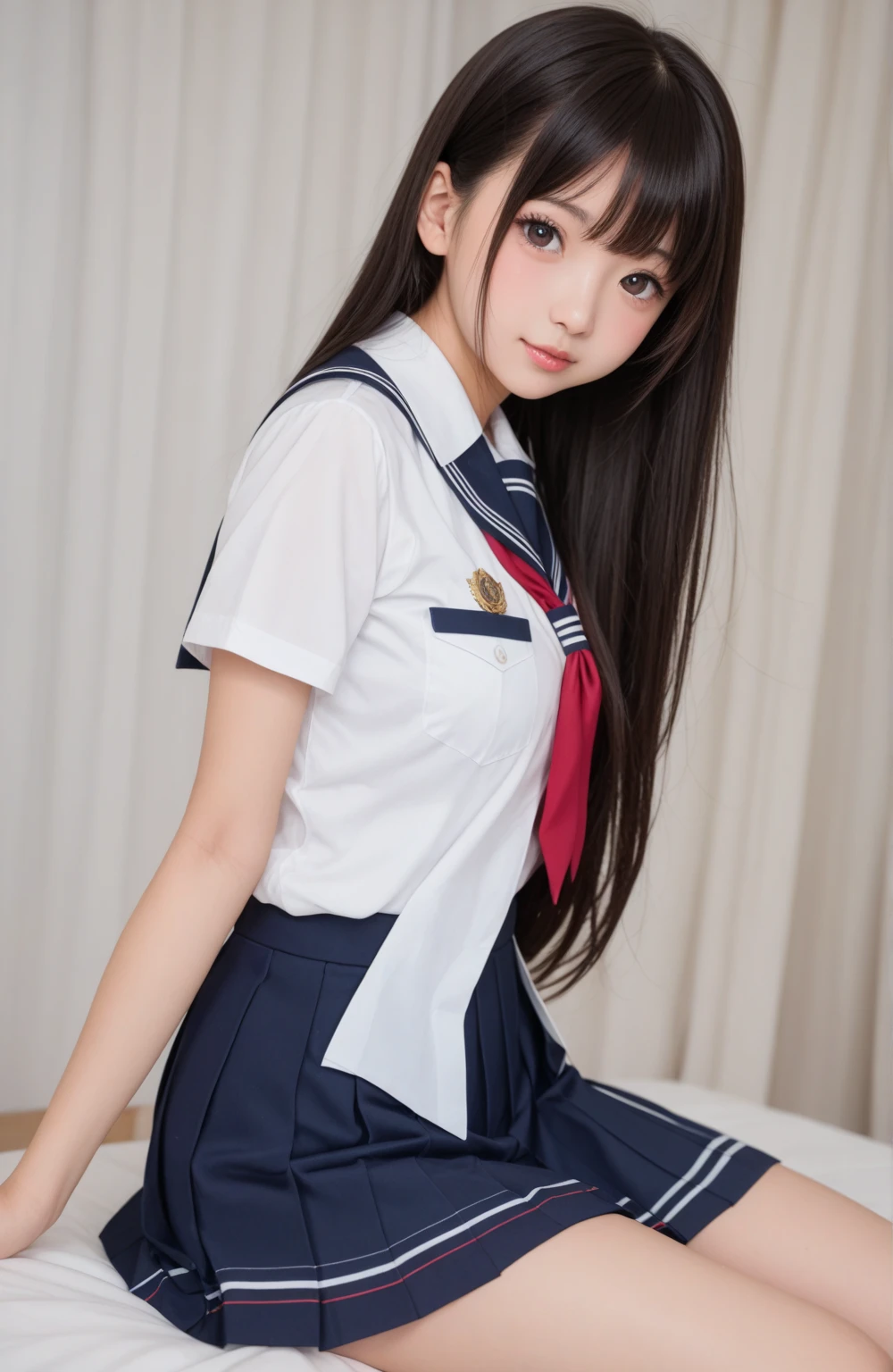 hight resolution、high-level image quality、in 8K、Real live-action、生a picturegraphy、top-quality、​masterpiece、超hight resolution、生a picture、ren、Beautiful fece、masutepiece、((Obscene content))、For adults、charm of 、absurderes、((((Japan elementary school students))))、Japan Girl、((8years old))、((with round face))、((Thick eyebrows))、((Cute little face))、de pele branca、Juvenile physique、short neck、Smaller chest、kne、 thighs thighs thighs thighs、独奏、fullllbody、Very nice、、(((a sailor suit)))、 ((Pubic area))、(Mansuji)、((White panty))、Are sleeping、（Photorealsitic：1.37）、Photon mapping、Realistic、Radio City、Physically Based Rendering、depth of field rally background、a picture、(((a junior idol in Japan)))、Sparkling eyes、shiny lip、too bright natural light、The Bright Sun、Too bright sunlight、(((((8years old)))))、(((Pubic area)))、(Mansuji)、Open your legs、Open your crotch、Only one person,short-cutの髪型、short-cut、(A room in a western-style hotel)、Alone (a sailor suit,knee high socks,）、Show off、((on the beds))、(((short-cutの髪型))),all-fours、Show yourself underwear