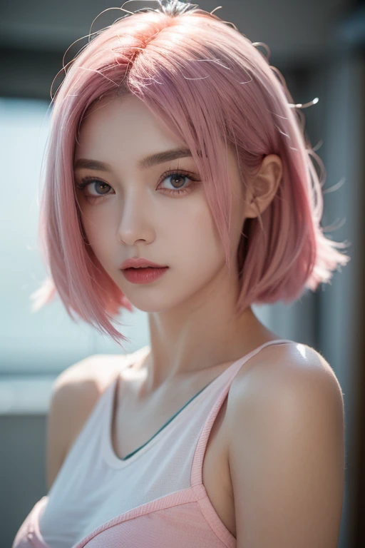 (4K quality:1.3),(Highest quality:1.3),(19 years old:1.3),(Large Breasts:1.6),Overdeveloped breasts:1.6,Big Breasts:1.6,Large Breasts in the World,Extra large chest:1.3,One of the largest breasts in the world,Saggy breasts,rich,Upper Body,smile,Japanese Voice Actors,Overflowing breasts,(jewelry),Captivate a man,Cleavage,(Completely naked:1.5),(athlete:1.2),(thin:1.2),(Tight waist:1.4,(Night viewの良いホテル:1.1),(luxury:1.2),(Arisa Hanyu:1.5),(anorexia:1.4),(Night view),Close up on face,Catchlight,(Child face:1.3),(smile:1.1),(Lori:1.5),(Pink Hair:1.6),(Short Hair),(Pink eyes:1.2),(Kissing Face:1.4)
