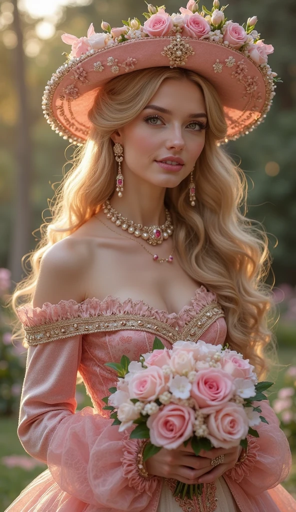 fking_scifi, foto premiada de uma mulher, Margot Robbie, barbie, roupas cor de rosa, Country Hat, filme barbie, detalhado, High Resolution Images, 80 mm, bokeh, efeito de massa , close-up, fking_cinema_v2