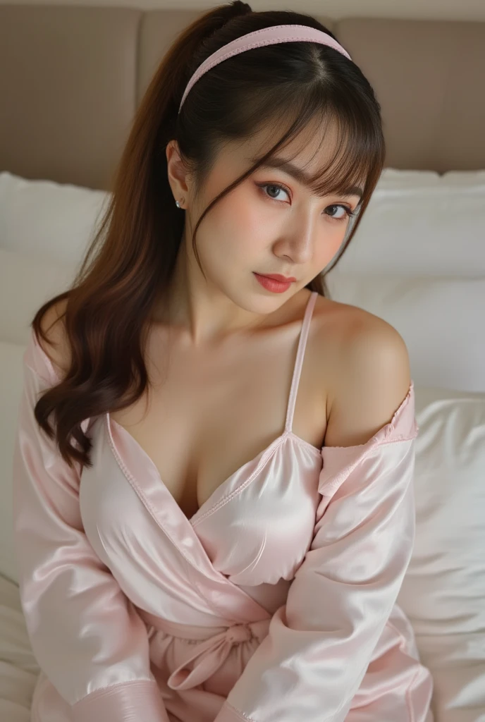 ((Realistic photos, Wide-angle photography, Uplifting, Sex Photo, Take a full body photo:1.5)),
(Wearing a stylish see-through nightgown:1.5),
(No bra, The shape of the nipples is visible,Beautiful thighs,Ultra-detailed skin,Small pores in the skin:1.2),
((Her body is incredibly beautiful and stylish:1.2)),
((She is sitting on the futon, leaning forward., She has a cute mannerism, Take off your clothes:1.6)),
((22 years old, A beautiful college student with a good figure, Naughty lips, Sexy body, Body facing forward:1.4)),
((Small breasts, Flat Chest, chest is slightly drooping:1.2)),
Eye focus, Narrow shoulders, Beautiful clavicle, Thin arms, Thin legs, The back of the hand is beautiful and feminine, Slim figure, Soft belly, Tight waist, Highly detailed face, super detailed breasts, Ultra-detailed skin, Fair skin, Shiny skin,
Ultra-detailed lips, Fuller lips, Thick and soft lips, Glossy pink lips,
Blushing, White teeth, blue eyes,Beautiful actress makeup, Intense and cute makeup, Pink lipstick, Dark brown hair, Delicate and soft hair, (Put your hair up, Fluffy short bob, ponytail:1.2),
(Sweep your bangs to the side:1.2), Stylish earrings,necklace,