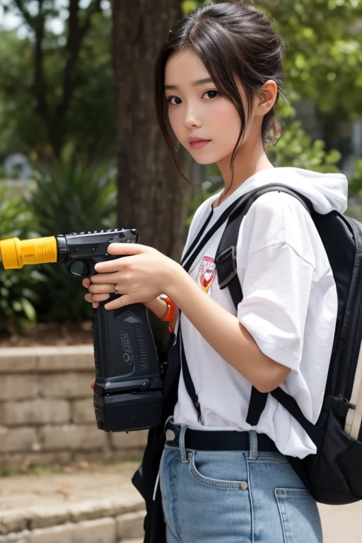 Anime girl holding a water gun