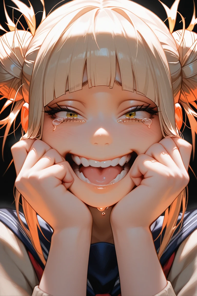 masterpiece, Top Quality, lively, very aesthetic, high contrast, semi-realistic, latest,  cry laugh、Toga Himiko