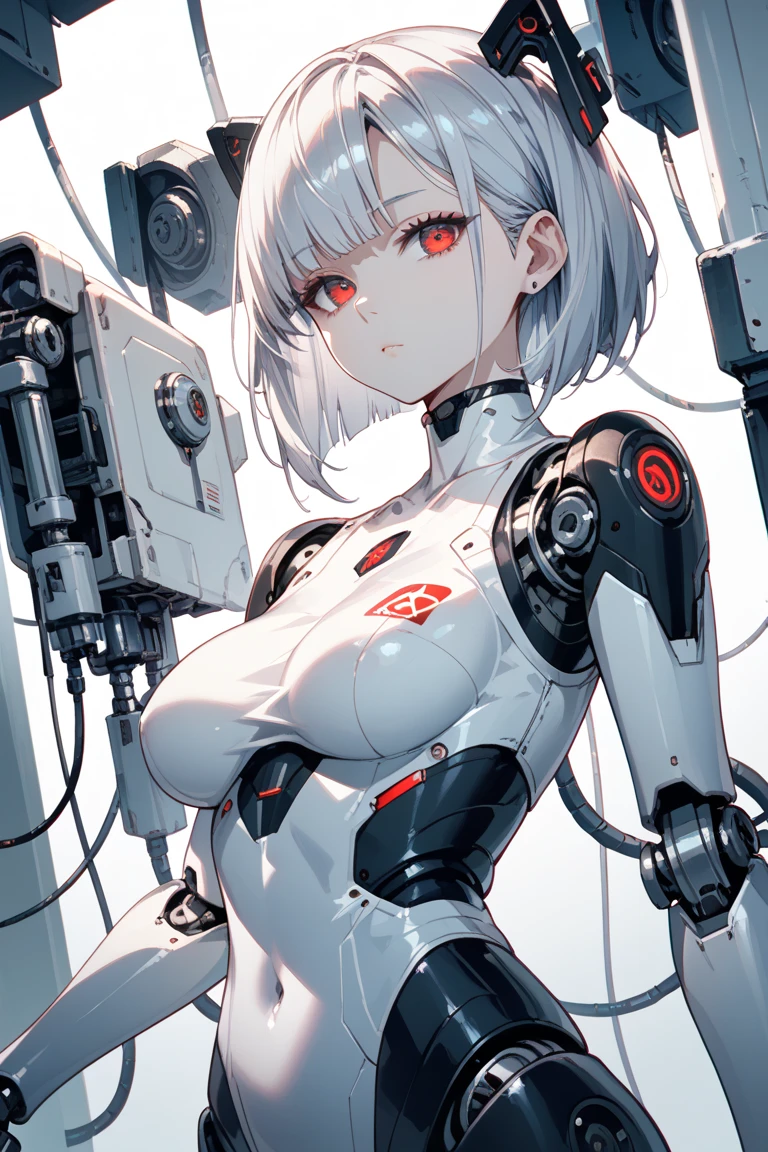 (((On the table))), ((((Best quality at best)))), (((ultra - detailed))), (CG illustration), ((Extremely Delicately Beautiful)),(Cute and delicate face),电影灯光,((1 mechanical girl)),Alone,FULL-BODY ESBIAN,(Machine joints:1.4),((Mechanical limb)),(The blood vessels are attached to the tube),((Mechanical vertebrae attach to the back)), ((Mechanical cervical spine fixation in the neck)),((Sit Pose)),face expressionless,(wires and cables attached to head and body:1.5),(Character focus),sci-fy，，looking at the camera in