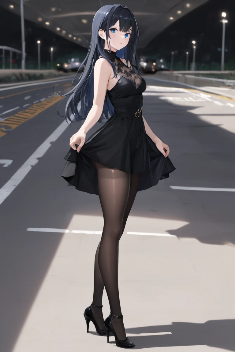 Giantess, huge giantess, tall girl, black lingerie, car, crushing car, sitting on car, giantess on car, tiny car, butt crush, giantess crushing car