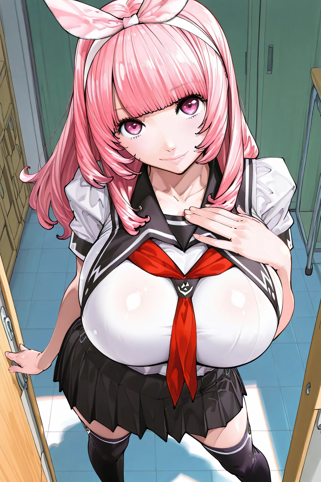 high resolution best quality Big Tits Super Breasts Clear face clear face Emphasize the chest aroused bare breasts (((Large areola))) Saggy breasts nurse Emphasize the chest volumeUP pink hair mole Muscular man Training Language Cock-up penis showing