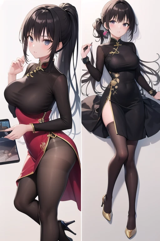 merula, full body, thighs, high heels, solo , medium tits, sexy tight dress, back view
