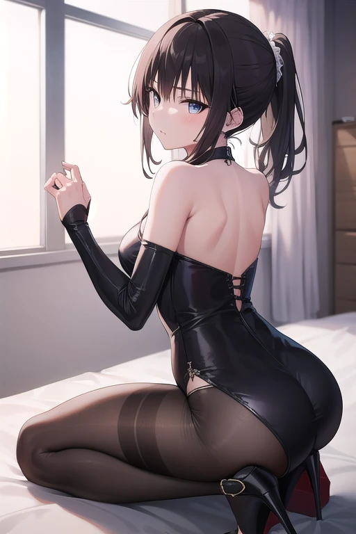(masterpiece), (best quality), (high res) 2boys, (perfect anatomy) (perfect face) anime boy, (crossdresser), medium dark brown hair, red eyes, brown skin, wide hips, narrow waist and thick thighs, flustered, brushing, standing in space, flat chest, (full body suit), (visible bulge), (skin tight space green quantum space suit) man, (gay sex) (kissing) (French kiss) (kissing each other)
