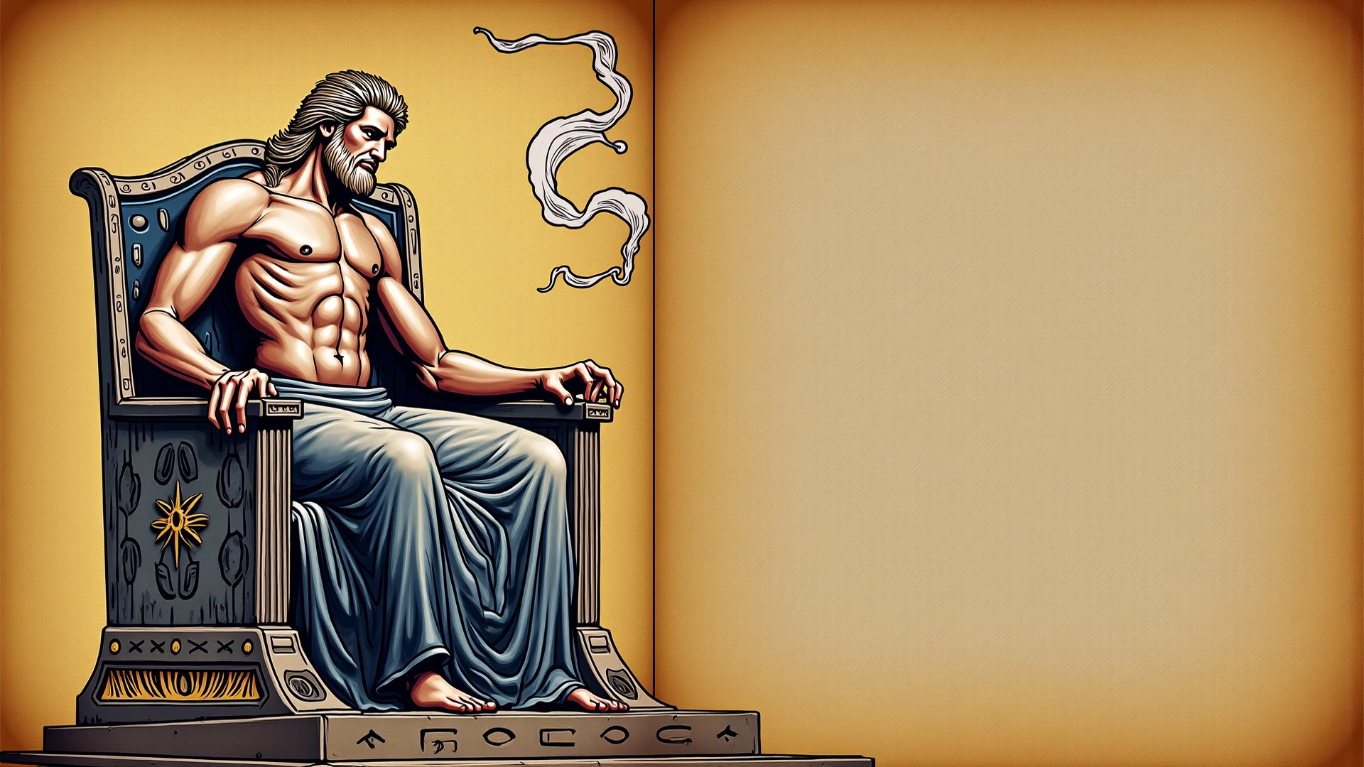 preciso de uma imagem que represente este paragrafo: For too long now, in the lands of Ancient Greece, there was an extraordinary musician named Orpheus. His musical talent was so great that his songs had the power to soothe wild beasts and enchant the gods of Olympus themselves. Orpheus lived in the city of Thrace, where her music was celebrated by all who heard it.
