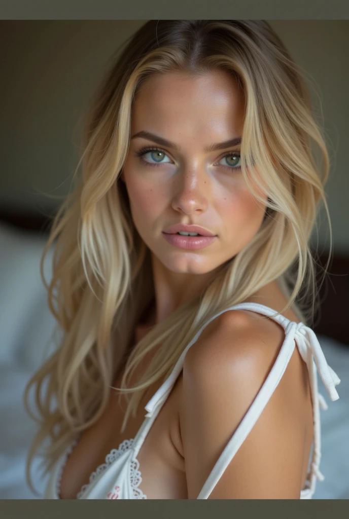 a sensual blonde woman lying on a bed, natural daylight, nude, beautiful sensual body, detailed facial features, very detailed, high quality, cinematic lighting, photorealistic, masterpiece, 8k, hyperrealistic, studio quality