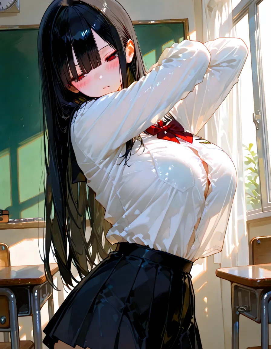 SFW:2.0,Panty drop,Underboob、Cleavage、Hide your nipples、Hide your chest、Sitting in a chair、Crossing your legs、Pencil Skirt、Ahegao:2.0,Double Peace、orgasm:1.5,Torn Clothes:1.5,wet,sweqt