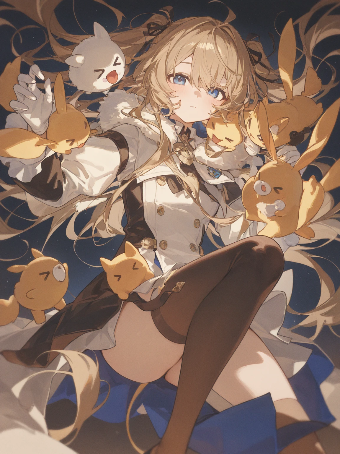,pantyhose,bunny girl costume, pop color,(whole body,blonde)