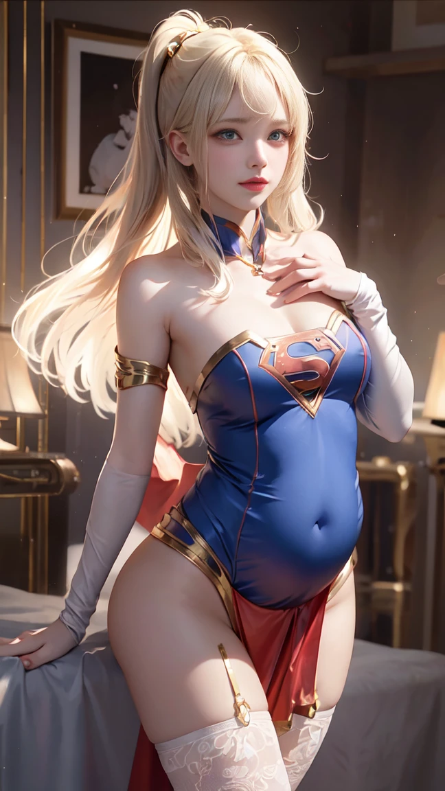 obra maestra、Disfraz de Supergirl de pelo largo acostado en la mesa de operaciones en la sala de operaciones、Disfraz hecho jirones、pechos enormemente grandes y llenos、Looking at the camera、Traje brillante、Inter-hebras、herido、white liquid、Covered with lotion、exhausto、cum en、con las piernas y tetas
desnudas