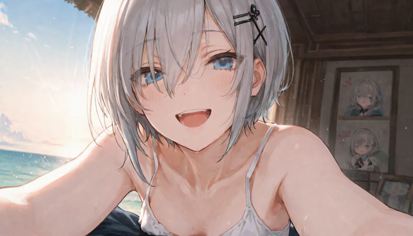 (Best quality, 8k, 32k, Masterpiece, UHD,:1.2),RAW, 1girl,ultra cute , natural lighting,transparent shining eyes, 20yo ,fair complexion ,flushed face, dynamic Lighting, Gray Eyes　, pleasure, Resignation, dear, sorrow, destiny, Calm expression, bathhouse, Warm background, full_Nude, Completely naked, (((full body portrait))), bare foot, nsfw, wearing jewelry,From the Front