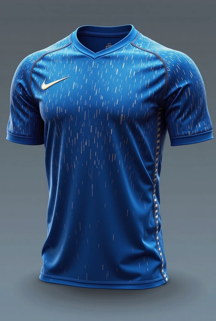 Create me a shirt for football competitions that is blue, has white sleeves and is from Nike. 