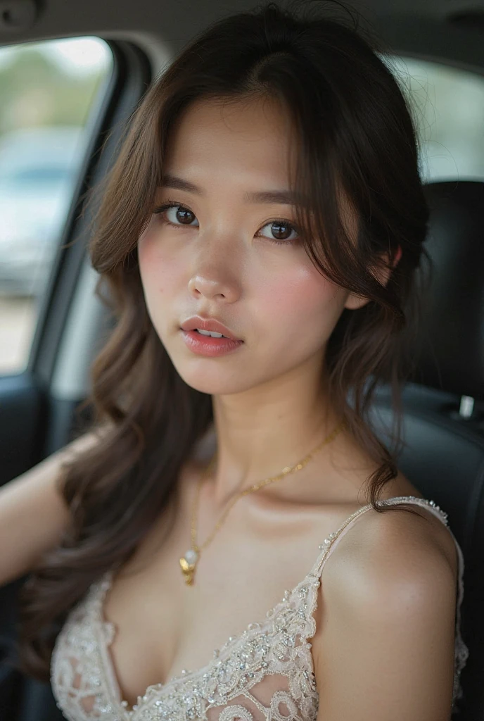 Sitting in a luxury car,beautiful girl,Japan,8k