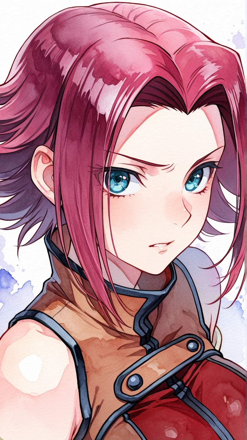 watercolor painted,highres, 8k, detailed, perfect face, best quality, (ultra high quality), perfect eyes,beautiful eyes,
BREAK 1girl,solo,kouzuki kallen,