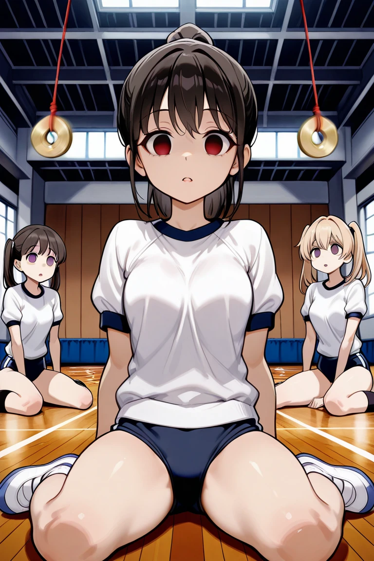 With 3 people, Three Girls, Onodera Kosaki, Pussy,Cyberspace, Nipples, naked,smile, View your viewers, sketch, got it,, 2D, Anime Coloring,, Jagged lines,Nipples,Captivating Pose,Pussy,