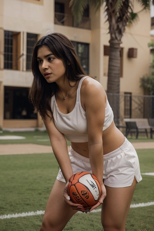 gorgeous young colombian woman, playing tennis, wearing a legging, full body, beautiful face, masterpiece, b est quality, ultra-detailed, solo, shadows, contrast, cinematic light, side lighting, ultra high resolution, best sha dow, RAW, 4k, 85 mm, poca profundidad de campo, Kodak Vision Color, extremadamente detallado, Cinemato grapher_\(ultra\), photoreallistic, Realstic, Postproceso, Maximum details, aspereza, vida real, ultra realista, fo
torrealismo, Cinematographer, 8k UHD, Cinematographer