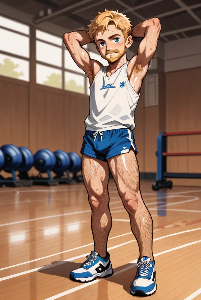 A muscular man with a big cock Publicly masturbing in the changing rooms, public, risky, exhibitionism, caught, people in the background, 4k, masterpiece, highly detailed