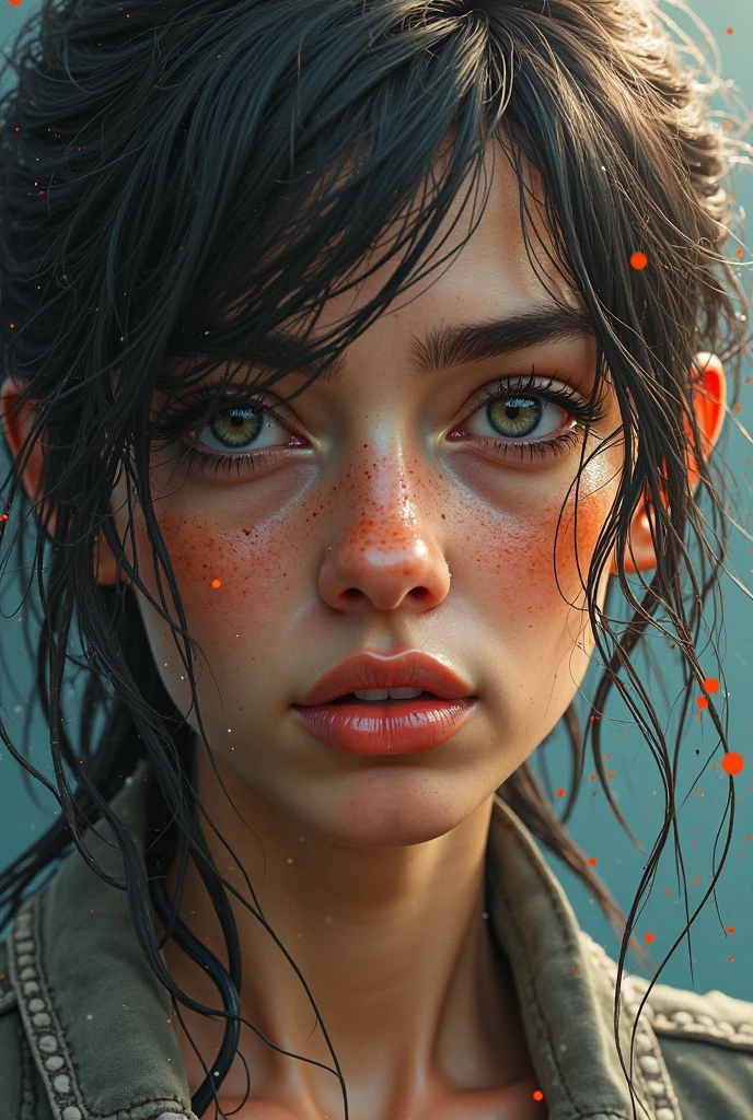 Zorro is a boy, Perfect centralization, rabbit (Franco)by downey, Standing, Abstract Beauty, Center, Looking at the camera, Facing the camera, Nearly perfect, sad, despair, whole body, Put your hands on her head, Dynamic, Very detailed, seed, Sharp focus, 8K, HD resolution, illustration, Art by Carne Griffiths and Wadim Kashin, White background, Vibrant colors