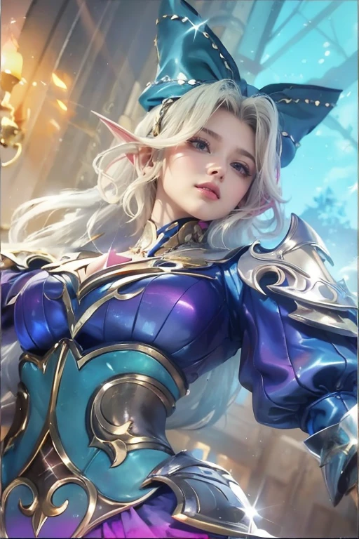 a close up of a woman with blue hair and a sword, concept art inspired by Lü Ji, trending on cg society, fantasy art, game cg, a beautiful fantasy empress, alluring princess knight, cinematic goddess close shot, portrait knights of zodiac girl, extremely detailed goddess shot, cinematic goddess shot, ((a beautiful fantasy empress)), biblical female, best quality, masterpiece, high_res, 1girl, hair ornament, necklace, jewelry, Beautiful face, photo realistic, rim lighting, (high detailed skin:1.2), 8k uhd, dslr, soft lighting, high quality, volumetric lighting, candid, Photograph, high resolution, 4k, 8k, medium breasts, absurdres, ponytail contorted, best ratio four finger and one thumb, (Rosy Zhao 赵露思:0.9),