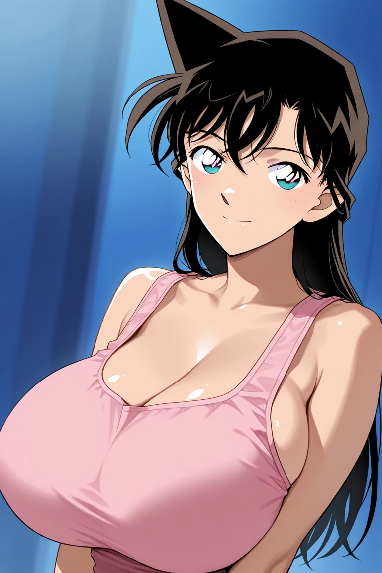 yoshizuki_iori, huge_breasts, standing, solo, sundress, masterpiece, best quality, detailed face, detailed eyes, highres,