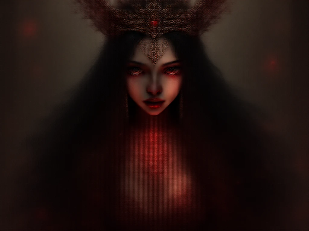 Craft an artwork that brings to life an intriguing and malevolent character, driven by shades of grey, purple, and red. Imagine a sinister figure emerging from the shadows, their presence exuding an aura of darkness and power.
Picture this character with ashen grey skin, marked by intricate patterns of deep purple and crimson. Their eyes glow with an intense red light, reflecting a malevolent intent that seems to pierce through the very soul of those who dare to gaze upon them.
The character's attire is a mix of deep purples and rich greys, draped in flowing garments that seem to dance with every step they take. Their attire is adorned with crimson accents, representing the dark passions that fuel their sinister motives.
The character's stance is imposing and commanding, their body language exuding an air of authority and dominance. Their fingers are adorned with ornate rings, each embedded with a blood-red gem that seems to hold secrets of forbidden magic.
Surround this character with an atmosphere of darkness and mystique. Shadows cling to them like loyal allies, enhancing the sense of mystery that shrouds their presence. Hints of ethereal purple mist curl around them, emphasizing their connection to dark forces.
Capture the essence of their malevolence through subtle details like the wicked curl of their lips, the ominous gleam in their eyes, and the confident tilt of their head. This evil character is a master manipulator, their intentions hidden behind a façade of charm and allure.
The play of grey, purple, and red hues should evoke a sense of foreboding, intrigue, and intensity. Create an artwork that not only showcases their sinister nature but also leaves viewers with a lingering sense of unease and curiosity about the depths of their darkness."