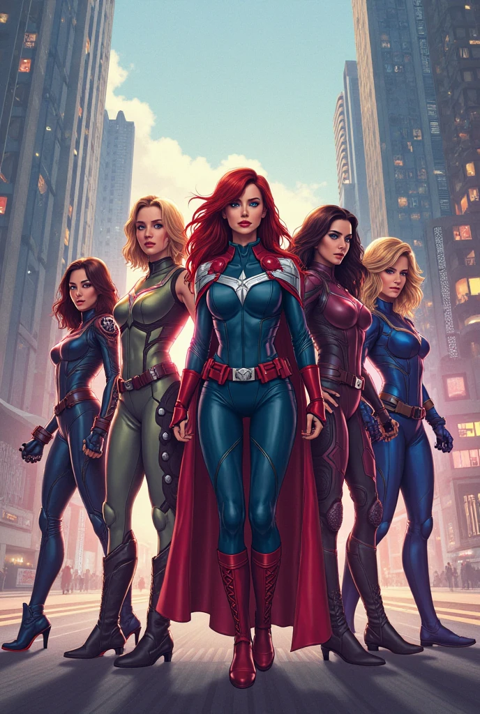  group of  woman suit   marvel  power suit ai