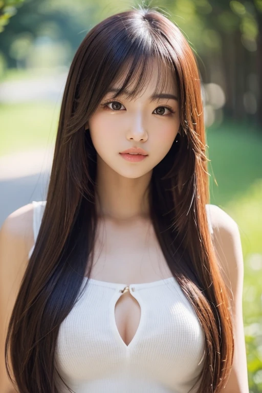 high quality、woman、whole body、Slender、Long Hair、bangs