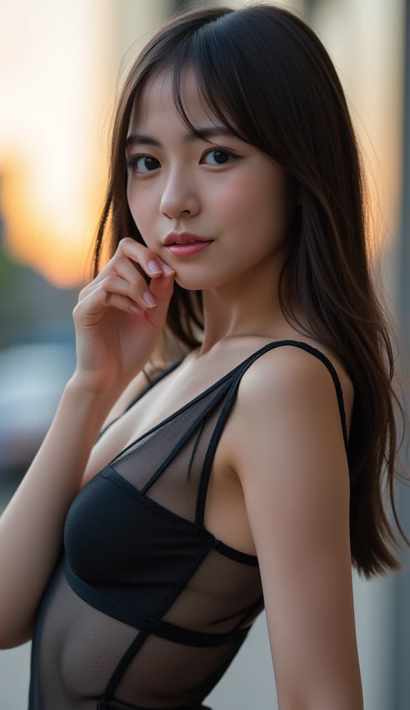 dark brown hair、Light brown eyes、Japanese actress、I am about 40 years old...、(My NTR More about my category:1.2)、(top-qual私ty:1.4)、 (Ultra-high resolution:1.2)、Ultra-high resolution、(Private Detective Data)、(Detailed facial features)、Hmph、8K resolut私on、D cup breasts、Long Hair、Obscene pose、Beautiful legs、Please open your mouth a little、Please lift your chin up a little、Light of the sun、A fashionable street in Paris、In front of the cafe、2Book legs、2Book Hand、Beautiful legs、Expressions of weakness、Posing with a sense of vulnerability、Shooting from an angle、Halter neck、chanel costume、Fashion Model、Wide-leg trousers、Crop top、Chanel fashion、