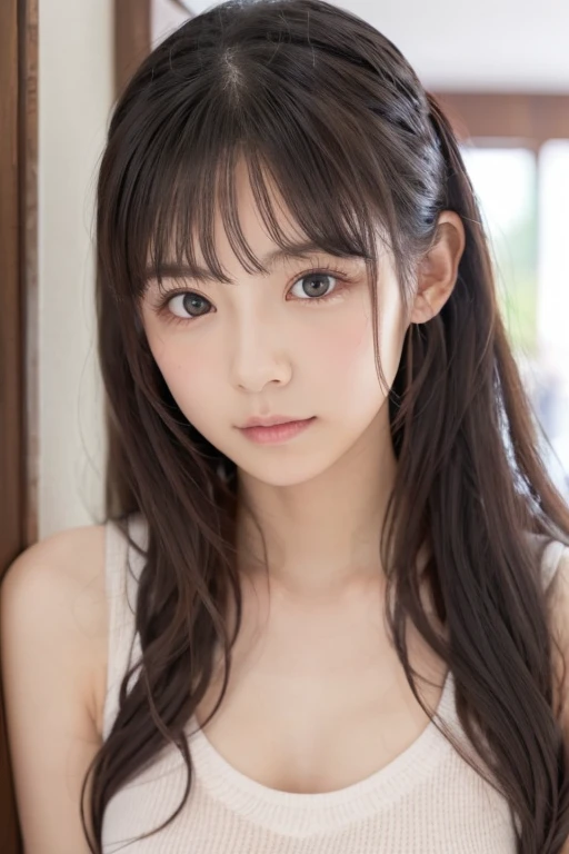 (One Girl), ((Very cute face)), Great face and eyes, (Highly detailed eyes, Highly detailed face), Fresh, Very beautiful appearance, (Ultra-realistic, High resolution), (highest quality:1.4), RAW Photos, (Realistic, Realistic:1.37), Professional photography , (see-through sailor uniform:1.1) , Smile a little, (look at me) , Portrait of a Girl , (gigantic breasts:1.3) , ((())) , ((junior high school student)), (light brown short hair:0.9) , (wavy hair:1.3) , (Nipples visible through sailor uniform:1.3) , (Please tilt your head a little) , Perfect nipples , ((Nipples are light pink )) , ((light pink areola)) , (sweating cleavage:1.2) , (cum on her breasts ) , (small nipples) , (upper body) , (lying down on the bed:1.3) , (young face:1.3) , (little girl:your back:1.4) , (young face:1.7) , (bare breasts:1.5) , (naked:1.3) , (bed on the back:1.3) , (braided hair:1.2)