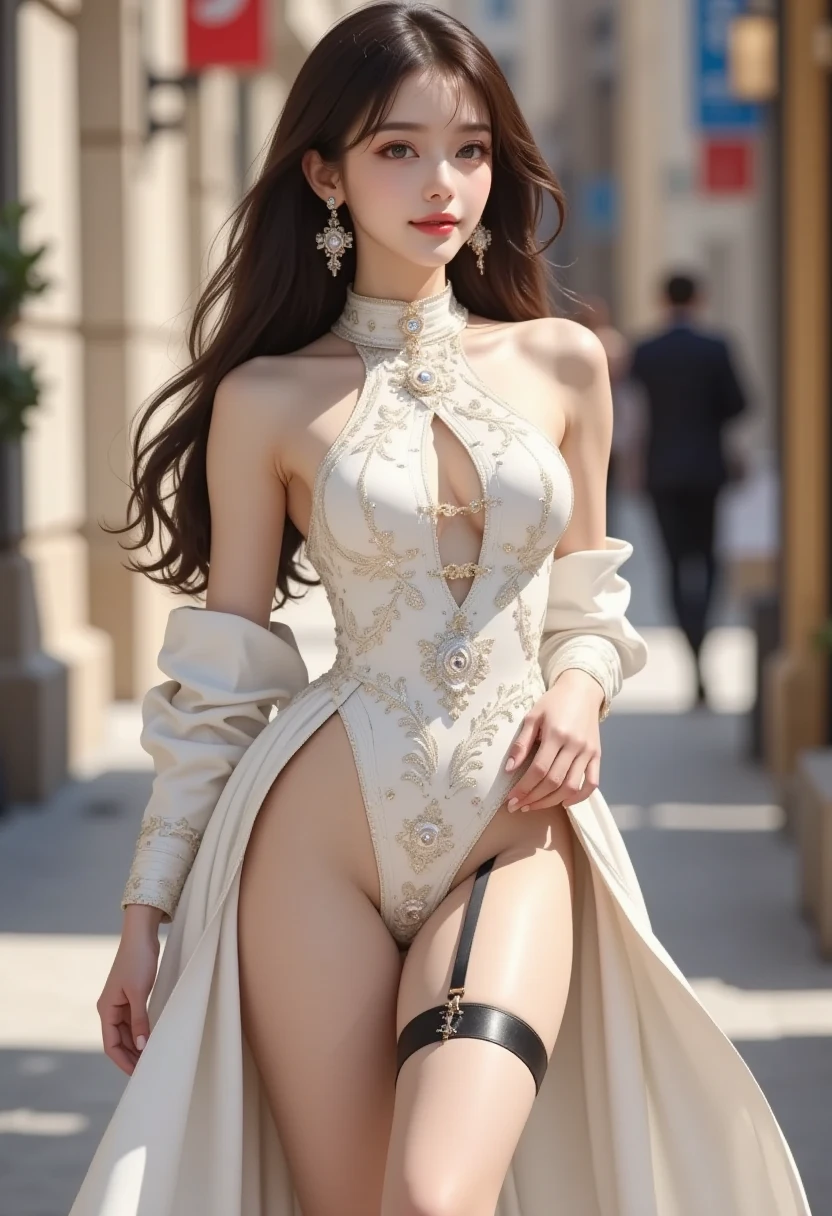(masterpiece, best quality:1.1), (8k, raw photo, photo realistic:1.2, f22),
(shiny skin), detailed skin, detailed face, detailed eyes,
BREAK, real world, (ultra detailed, cleavage), intricate details, smil,
BREAK,
1girl, (Traditional France Costumes, France Costumes),
BREAK,
(The Eiffel Tower:1.4),
BREAK