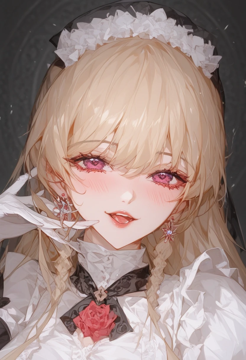 Anime style cat ears pregnant all over the body，Wearing white lace stockings，Top dress