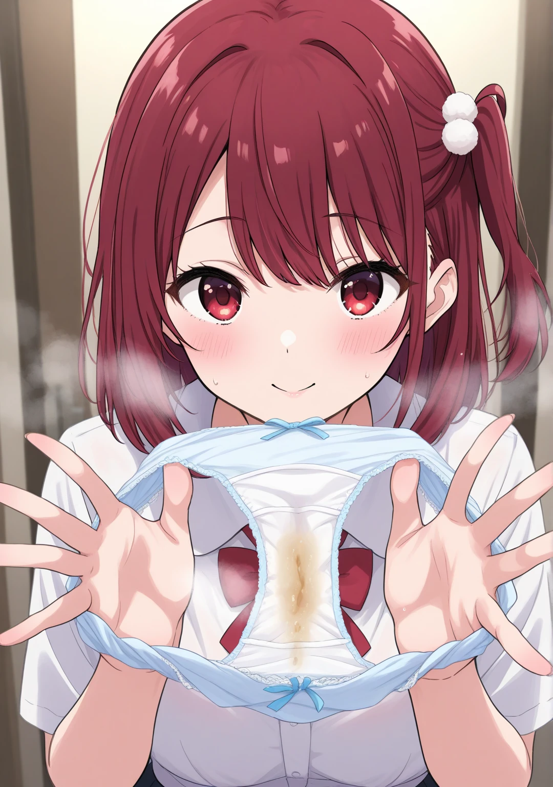 (Kaede Johan Nouvel,Long hair),nsfw,steam,hotel room,(Heavy breathing,sweat, Sweaty and wet all over,)cowboy shot,Looking at Viewer,((gigantic breast,nipple,))((paizuri,breasts blowjob,breast squeeze,sweat, semen,cum on hair and face,holding her breast with both hands,penis,ejaculating penis,)),(full nude,)((half open eyes,)),(shyly,Close mouth,grit teeth),