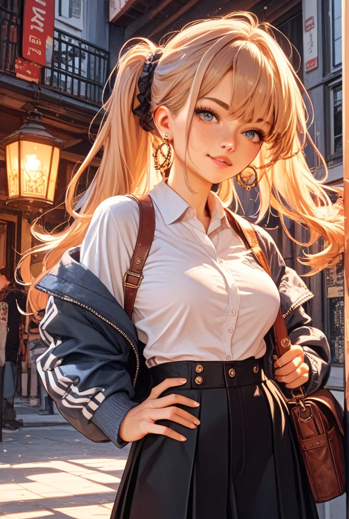 (ultra realistic,32k,RAW photo:1.1),(high detailed skin:1.1), 8k uhd, dslr, high quality, film grain, (makeup, mascara:1.1), lips,(thick\lips\),
(shiny glossy translucent clothing:1.1), <lora:karuizawa_kei_v1:0.7>bbkei, long hair, blonde hair, ponytail, hair scrunchie, collarbone, blue bowtie, collared shirt, blue shirt, red jacket, blazer, open jacket, long sleeves, pleated skirt, white skirt, <lora:add_detail:0.86>, huge breast, (upper body:1.2),
Lying with knees pulled to chest,
(busty:1.1) , (chubby:0.1),(holography:1.2),<lora:LowRA:0.4>, dark theme, hot air balloon, floating overhead, aerial views, colorful